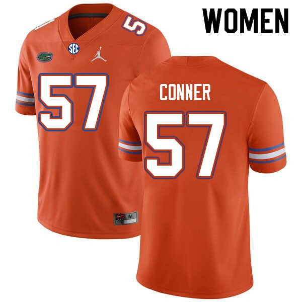 Women #57 David Conner Florida Gators College Football Jerseys Sale-Orange